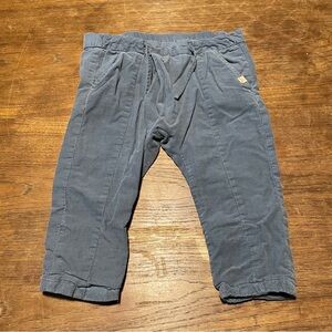 Zara grey lined corduroy drawstring pants, size 18-24 months